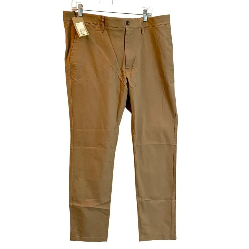 Goodfellow & Co Mens Skinny Chino Pants 42x34 Khaki Slim Fit Stretch NEW NWT - Picture 1 of 11